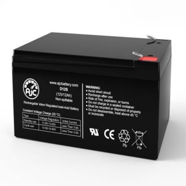 AJC APC SUVS650 UPS Replacement Battery 12Ah, 12V, F2, Battery Clerk, Mfr#: AJC-D12S-J-0-196164